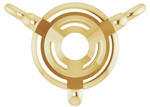 14K Yellow 5 mm Round 3-Prong Necklace Center (1)