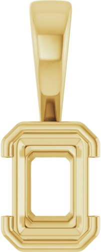 Pakabukas „Half-Bezel Solitaire“ 585 Geltonojo Aukso Emerald 7mm x 5mm (1)