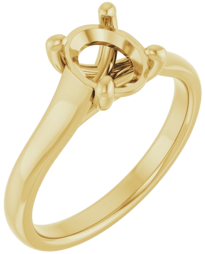 14K Yellow 8x6 mm Oval Solitaire Engagement Ring Mounting (1)