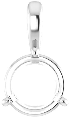 Sterling Silver 10 mm Round 3-Prong Pendant Mounting (1)