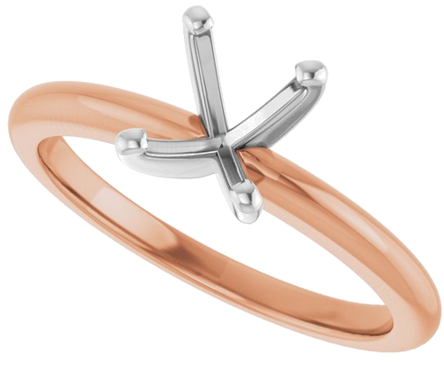 14K Rose   White  8x6 mm Oval Solitaire Engagement Ring Mounting (5)