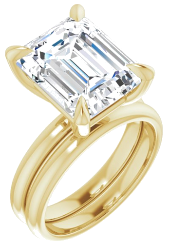 Sužadėtuvių Žiedas „Solitaire“ 585 Geltonojo Aukso Emerald 12mm x 10mm (6)