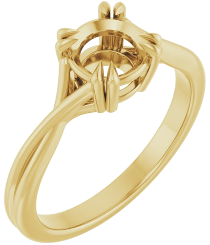 14K Yellow 6.5 mm Round Solitaire Engagement Ring Mounting (1)