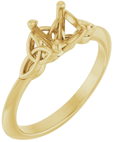 14K Yellow 6.5 mm Round Solitaire Engagement Ring Mounting (1)