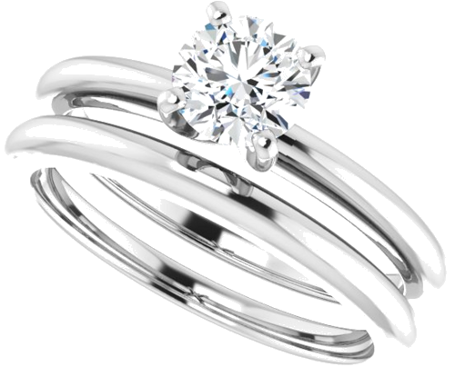 Platinum  5.5 mm Round Solitaire Engagement Ring Mounting (10)