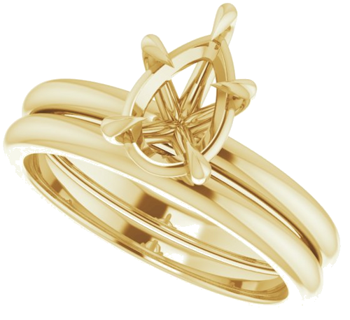 14K Yellow 9x6 mm Pear Solitaire Engagement Ring Mounting (10)