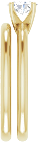 Sužadėtuvių Žiedas „Solitaire“ 585 Geltonojo Aukso Oval 6mm x 4mm (9)