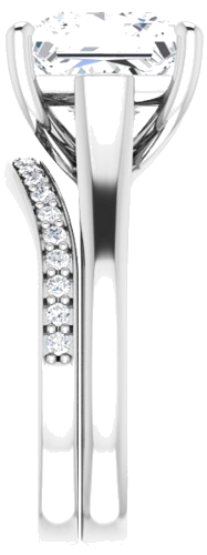 Sužadėtuvių Žiedas „Solitaire“ 585 Baltojo Aukso Square 9mm (9)