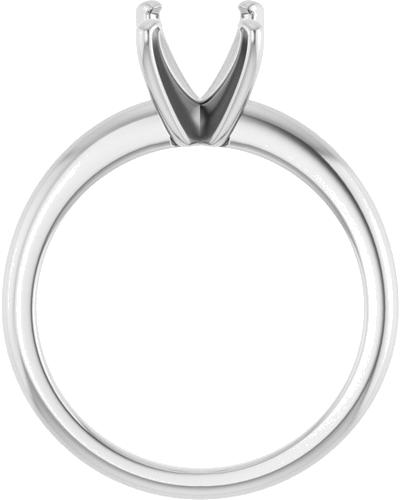 14K White  8x6 mm Emerald Solitaire Engagement Ring Mounting (2)