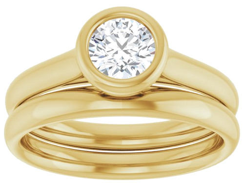 14K Yellow  5.2 mm Round Solitaire Engagement Ring Mounting (8)