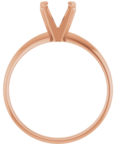 14K Rose 6.5 mm Round Ultra-Lightweight Solitaire Engagement Ring Mounting (2)