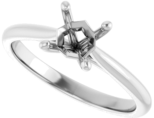Sužadėtuvių Žiedas „Solitaire“ 585 Baltojo Aukso Square 5mm (5)