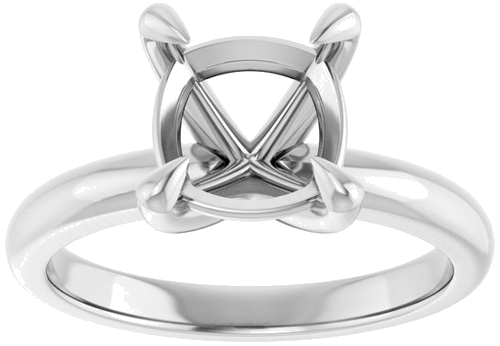 Sužadėtuvių Žiedas „Claw-Prong Solitaire“ 950 Platinos Cushion 8mm (3)