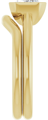 Sužadėtuvių Žiedas „Half Bezel Solitaire“ 585 Geltonojo Aukso Emerald 8mm x 6mm (9)