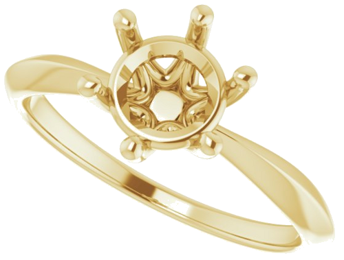 14K Yellow 7 mm Round 6-Prong Engagement Ring Mounting (10)