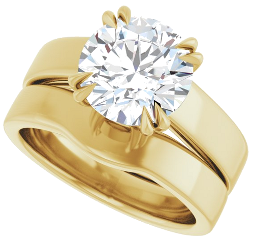 14K Yellow 9 mm Round Engagement Ring Mounting (10)