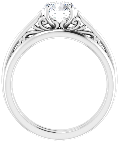 14K White 6.5 mm Round Engagement Ring Mounting (12)