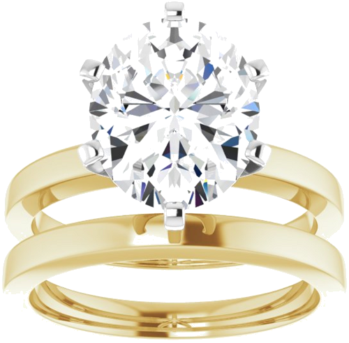 14K Yellow White 11x9 mm Oval Solitaire Engagement Ring Mounting (8)