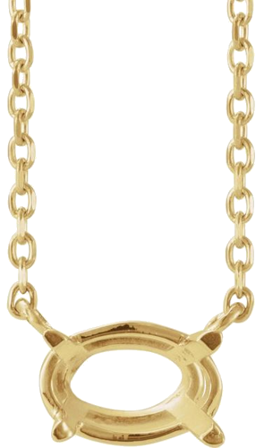 14K Yellow 7x5 mm Oval Solitaire 16-18  Necklace Mounting (1)
