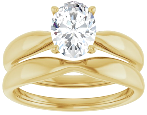 Sužadėtuvių Žiedas „Solitaire“ 585 Geltonojo Aukso Oval 8mm x 6mm (8)
