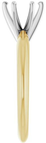 14K Yellow   White 6-6.6 mm Round 6-Prong Comfort-Fit Solitaire Ring Mounting (4)