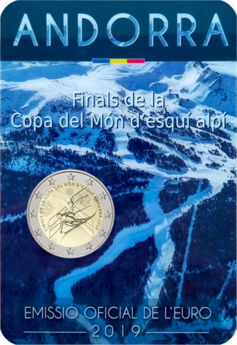 2019 Андора Монета от 2 евро Световна купа по алпийски ски (2)