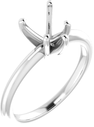 14K White  7x7 mm Heart Solitaire Engagement Ring Mounting (1)