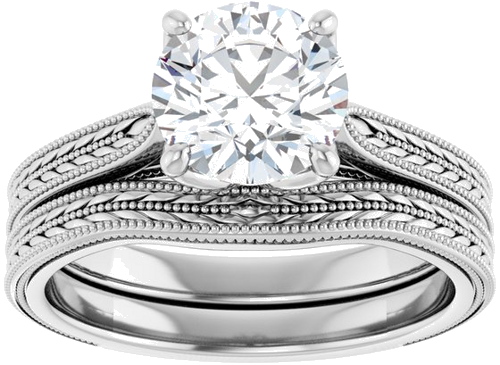 Sužadėtuvių Žiedas „Solitaire“ 14k white gold Round 7.4mm (8)