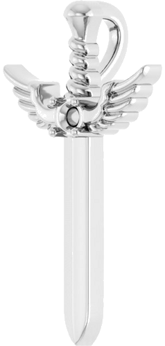 Sterling Silver 2 mm Round Accented Dagger Pendant (2)