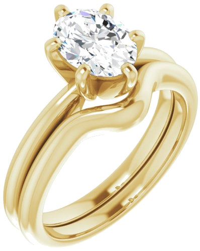 14K Yellow  8x6 mm Oval Solitaire Engagement Ring Mounting (6)