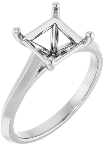 Sužadėtuvių Žiedas „Solitaire“ 585 Baltojo Aukso Square 7mm (1)