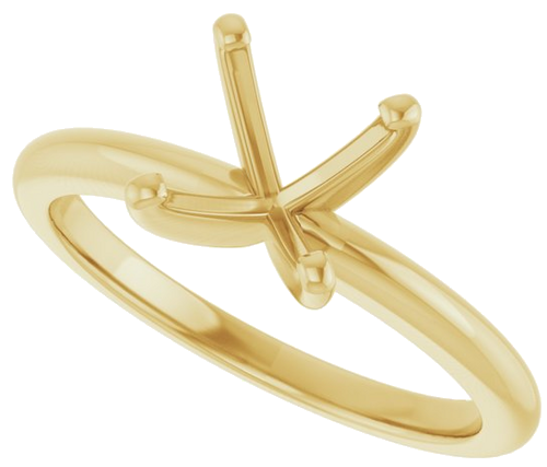 14K Yellow  7 mm Cushion Solitaire Engagement Ring Mounting (5)