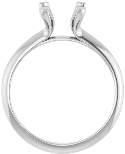 14K White 10x8 mm Oval Solitaire Engagement Ring Mounting (2)