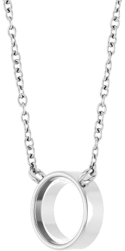 14K White 6mm Round Bezel-Set Solitaire 18  Necklace Mounting (2)