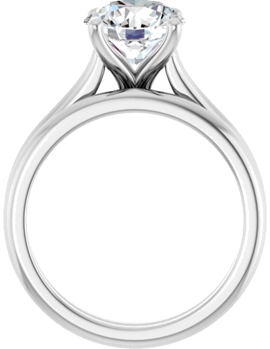 14K White 8.2 mm Round Solitaire Engagement Ring Mounting (7)
