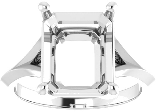 Sužadėtuvių Žiedas „Solitaire“ 585 Baltojo Aukso Emerald 11mm x 9mm (3)