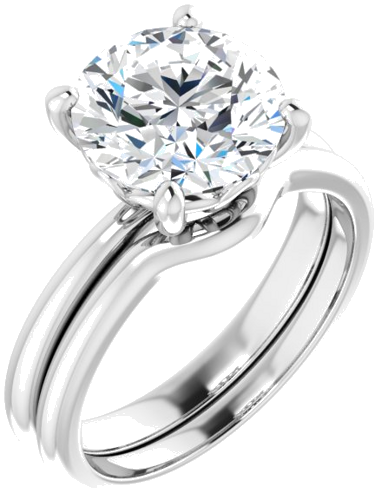 Sužadėtuvių Žiedas „Solitaire“ 585 Baltojo Aukso Round 9.4mm (6)