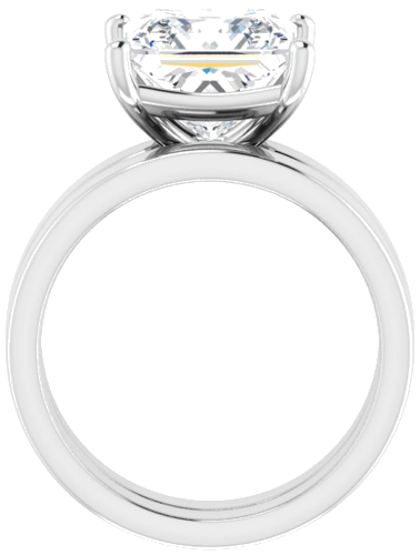 14K White 9 mm Square Solitaire Engagement Ring Mounting (7)