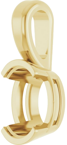 14K Yellow 8x6 mm Oval Solitaire Pendant Mounting (2)
