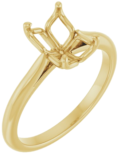 Sužadėtuvių Žiedas „Solitaire“ 585 Geltonojo Aukso Emerald 8mm x 6mm (1)