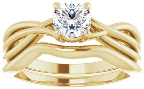 Sužadėtuvių Žiedas „Solitaire“ 585 Geltonojo Aukso Round 5.2mm (8)