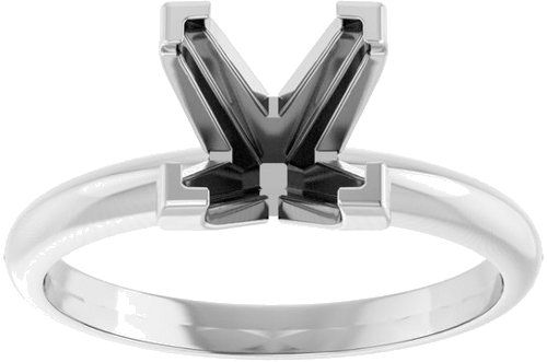 Sužadėtuvių Žiedas „V-End Solitaire“ 585 Baltojo Aukso Square 7mm (3)