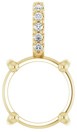 Pakabukas „Accented Cabochon“ 585 Geltonojo Aukso Round 8mm (1)