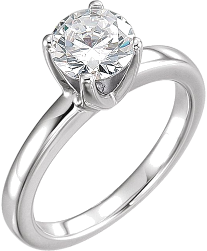 14K White 5.8 mm Round Tall Solstice Solitaire® Ring Mounting (3)