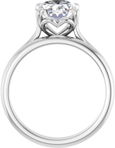 Sužadėtuvių Žiedas „Solitaire“ 585 Baltojo Aukso Oval 10mm x 8mm (7)