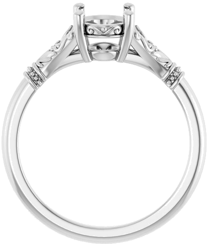 Platinum 8x6 mm Oval Solitaire Engagement Ring Mounting (2)
