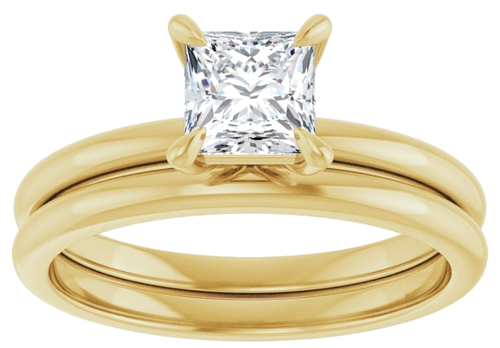 Sužadėtuvių Žiedas „Solitaire“ 585 Geltonojo Aukso Square 5mm (8)