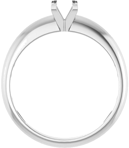 14K White 4 mm Square V-End 4-Prong Engagement Ring Mounting (2)