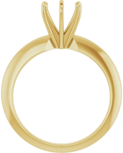 14K Yellow 6-6.6 mm Round 6-Prong Comfort-Fit Solitaire Ring Mounting (2)