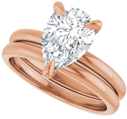 Sužadėtuvių Žiedas „Solitaire“ 14k rose gold Pear 10mm x 7mm (10)